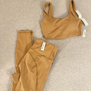 * NEW* MWL Flex Square-Neck Sports Bra and leggings in Check